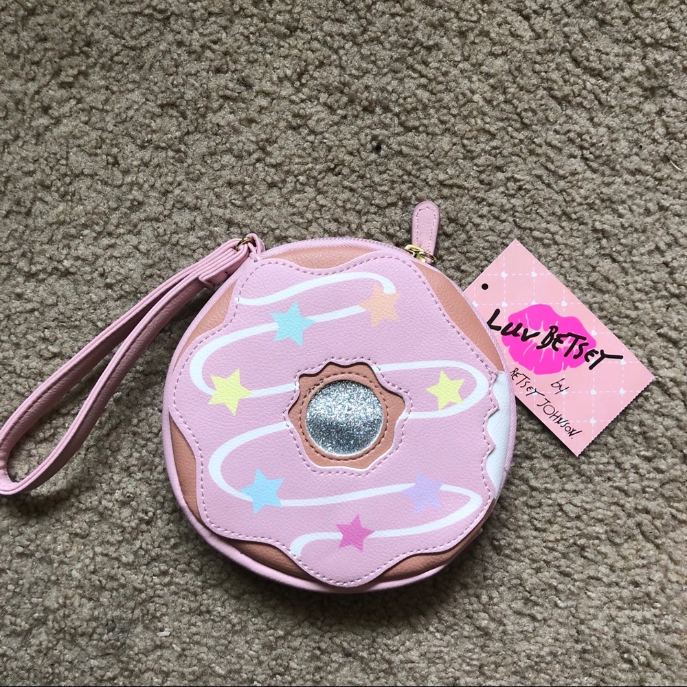 Betsey Johnson Donut Wristlet Coin Purse